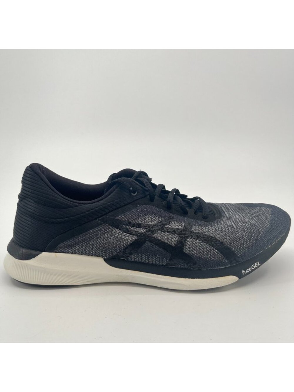Asics Gel FuzeX Rush Womens Size 7.5 Black White Athletic Running Shoes Sneakers